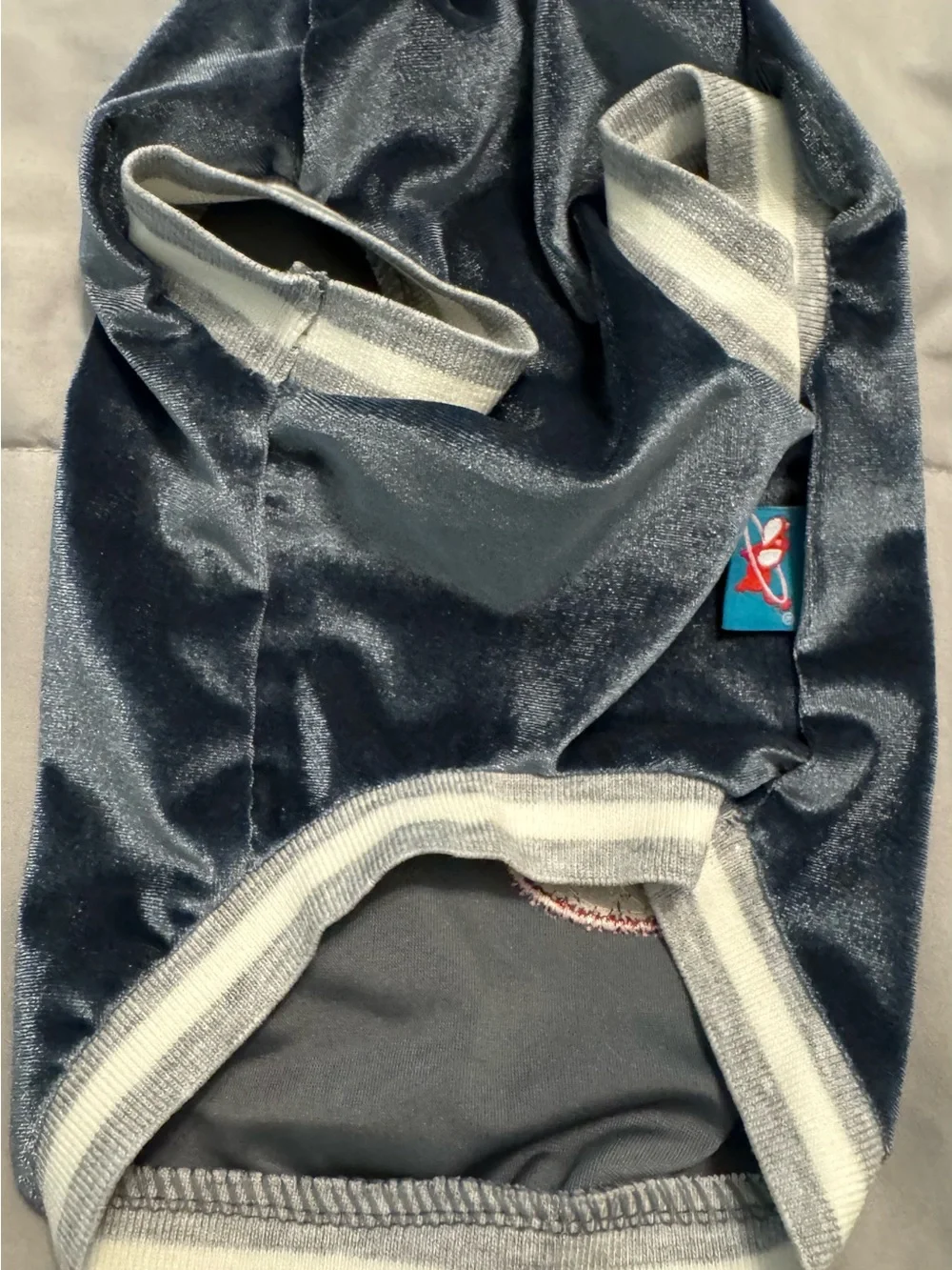 Dog’s  Velvet Number Jacket in Dark Gray with Red Applique